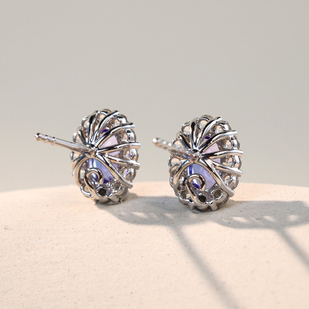 Violet Halo Stud Earrings