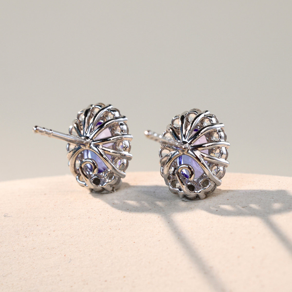 Violet Halo Stud Earrings
