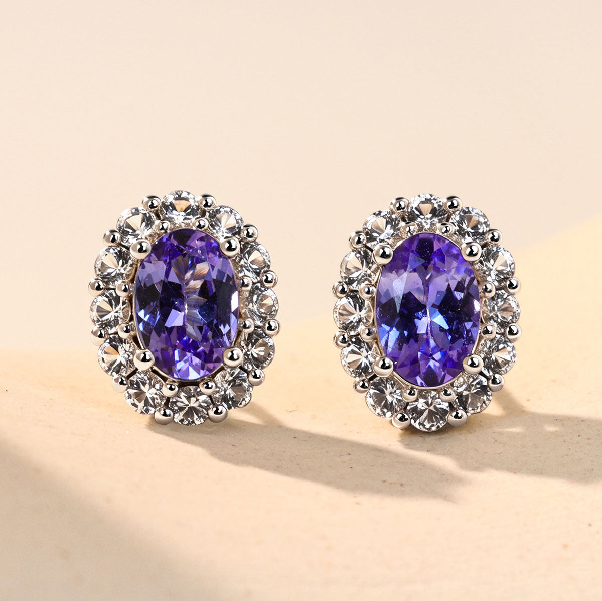 Violet Halo Stud Earrings