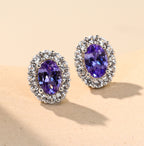 Violet Halo Stud Earrings